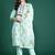 Floral Embroidered Thread Work Linen Kurta with Trousers & With Dupatta