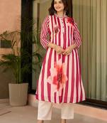 Women Printed Regular Pure Cotton Kurta with Trousers