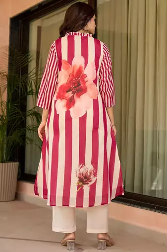 Women Printed Regular Pure Cotton Kurta with Trousers