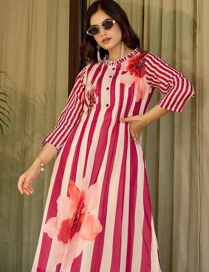 Women Printed Regular Pure Cotton Kurta with Trousers