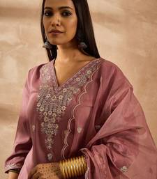 Women Ethnic Motifs Embroidered Regular Sequinned Kurta with Trousers & With Dupatta