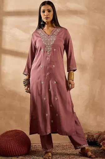 Women Ethnic Motifs Embroidered Regular Sequinned Kurta with Trousers & With Dupatta