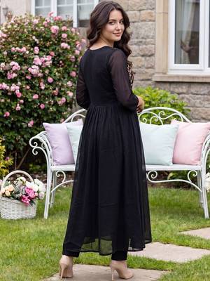 Women Ethnic Motifs Embroidered Empire Thread Work Pure Cotton Kurta with Trousers & With Dupatta 7