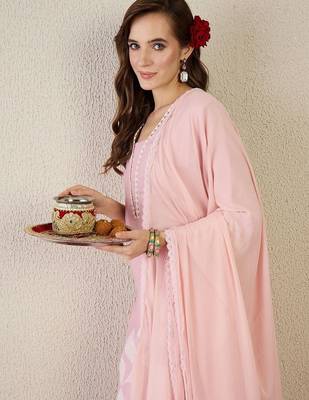 Women Floral Printed Linen Kurta with Trousers & Dupatta 7