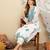 Floral Embroidered Thread Work Organza Straight Kurta With Trousers & Dupatta