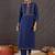 Embroidered Notch Neck Thread Work Pure Cotton Kurta With Trousers & Dupatta