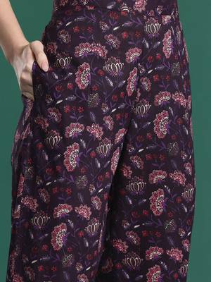 Floral Printed Beads & Stones Pure Cotton Kurta with Trousers 3