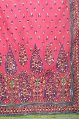 Ethnic Motifs Printed Pure Cotton Kurta with Trousers & Dupatta