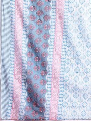 Floral Printed Empire Beads and Stones Pure Cotton Kurta with Trousers & Dupatta 4