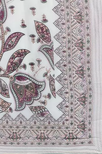 Floral Embroidered Pure Cotton Kurta with Trousers & Dupatta