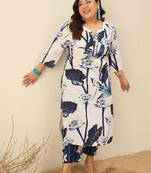 Plus Size Floral Printed Regular Kurta with Palazzos