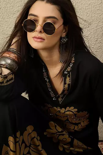 Women Ethnic Motifs Printed Regular Sequinned Kurta with Palazzos