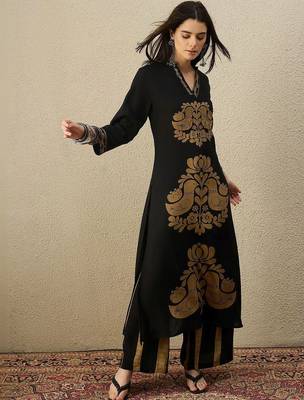 Women Ethnic Motifs Printed Regular Sequinned Kurta with Palazzos 4
