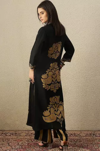 Women Ethnic Motifs Printed Regular Sequinned Kurta with Palazzos