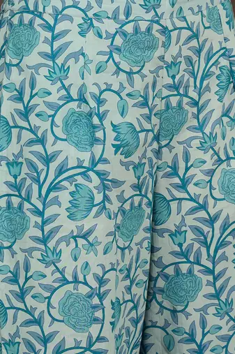 Women Floral Printed Pleated Pure Cotton Kurta Set