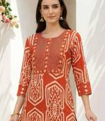 Women Ethnic Motifs Printed Regular Pure Cotton Kurta with Trousers