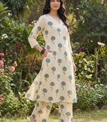 Women Floral Printed Regular Pure Cotton Kurta with Palazzos