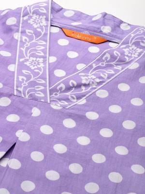 Printed Pleated Pure Cotton Kurta with Trousers 3