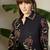 Women Black Floral Embroidered Thread Work Pure Cotton Kurti with Trousers