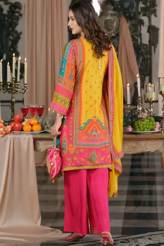 Women Ethnic Motifs Printed Regular Mirror Work Kurta with Palazzos & With Dupatta