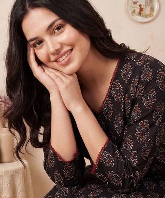 Women Ethnic Motifs Printed Regular Pure Cotton Kurta with Trousers & With Dupatta 1