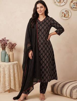 Women Ethnic Motifs Printed Regular Pure Cotton Kurta with Trousers & With Dupatta 2