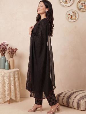 Women Ethnic Motifs Printed Regular Pure Cotton Kurta with Trousers & With Dupatta 5