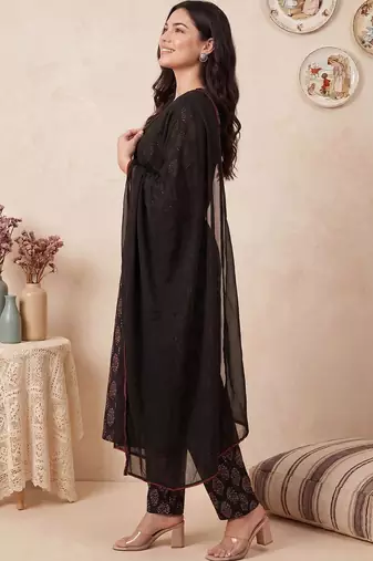 Women Ethnic Motifs Printed Regular Pure Cotton Kurta with Trousers & With Dupatta