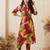 Women Printed Pleated Pure Cotton Kurta with Trousers