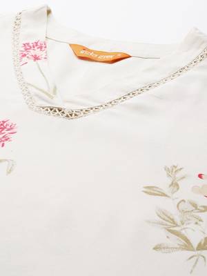Floral Printed Regular Fusion Kurta with Dhoti Pants 2