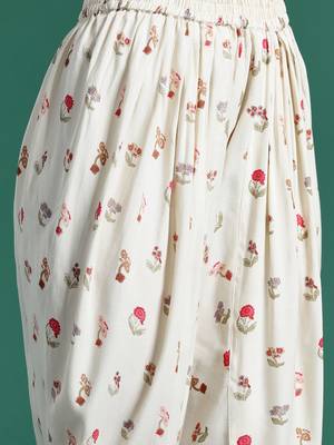 Floral Printed Regular Fusion Kurta with Dhoti Pants 3
