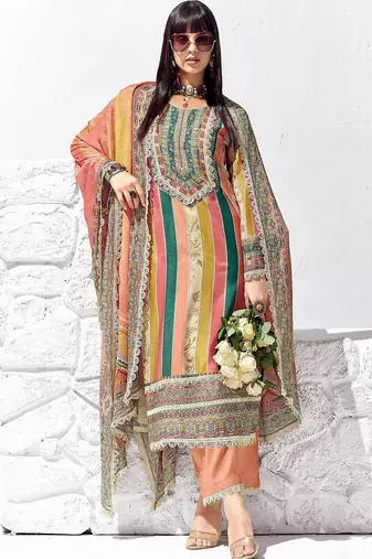 Women Ethnic Motifs Printed Regular Kurta with Trousers & With Dupatta