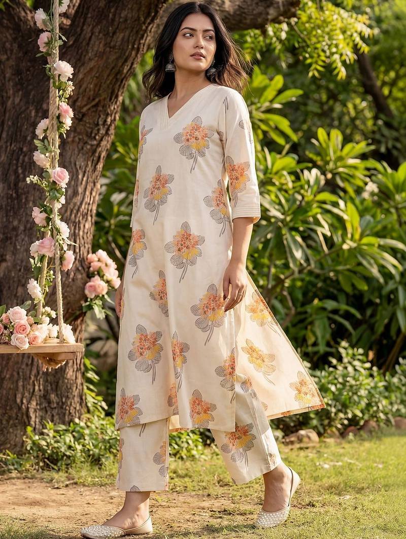 Women Floral Printed Regular Kurta with Palazzos