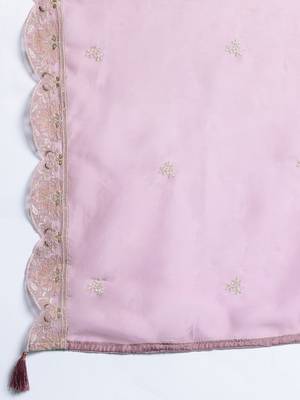 Ethnic Motifs Embroidered Sequinned Kurta With Trousers & Dupatta 4