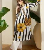 Women Striped Cotton A-Line Kurta with Trouser