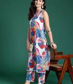 Floral Printed Pure Cotton Kurta with Trousers