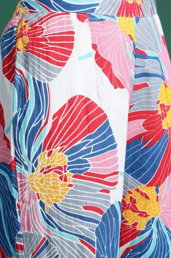 Floral Printed Pure Cotton Kurta with Trousers