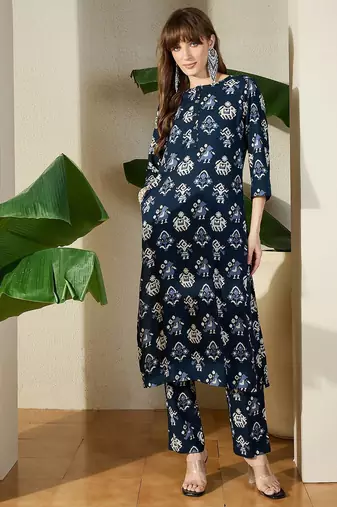 Women Ethnic Motifs Printed Regular Kurta with Trousers