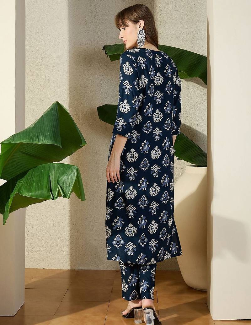 Women Ethnic Motifs Printed Regular Kurta with Trousers