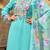 Floral Yoke Design Thread Work Straight Kurta With Trousers & Dupatta