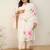 Plus Size Floral Printed Regular Linen Kurta with Trousers & With Dupatta