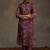 Floral Embroidered Thread Work Chanderi Cotton Kurta with Trousers & Dupatta