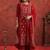 Motifs Embroidered Velvet Notch Neck Straight Kurta With Trousers & Dupatta