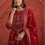 Motifs Embroidered Velvet Notch Neck Straight Kurta With Trousers & Dupatta
