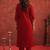 Motifs Embroidered Velvet Notch Neck Straight Kurta With Trousers & Dupatta