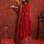 Motifs Embroidered Velvet Notch Neck Straight Kurta With Trousers & Dupatta