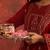 Motifs Embroidered Velvet Notch Neck Straight Kurta With Trousers & Dupatta