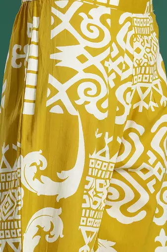 Tribal Printed Pure Cotton Fusion Kurta with Trousers