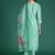 Floral Printed Thread Work Chanderi Silk Kurta with Trousers & Dupatta