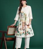 Floral Printed Regular Pure Cotton Kurta with Trousers